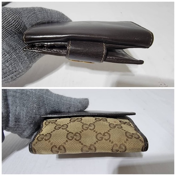 Authentic Gucci GG Supreme Coated Canvas and Leather French Flap Wallet - Picture 11 of 15